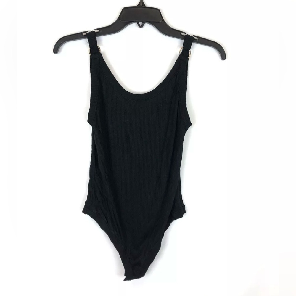Free People, Women’s Black Sleeveless Tank Top Bodysuit, Size Small